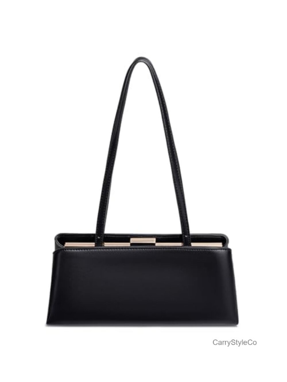 Kiss Lock Shoulder Bag Top Handle Satchel Handbag PU Leather 3-in-1 Clutch